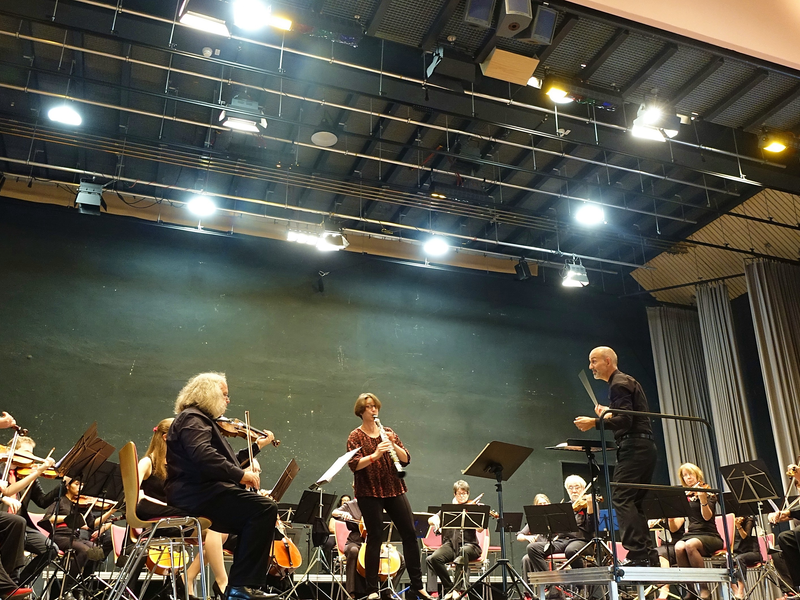 Schwäbisch Haller Sinfonieorchesters, Musiker sitzen auf einer Bühne