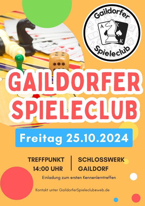 Plakat Veranstaltung Gaildorfer Spieleclub